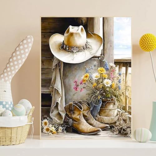 Diamond Art Kits for Adults, Rustic Boots Diamond Painting Kits for Adults - Image 3