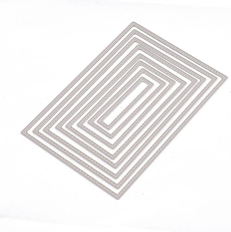 8Pcs Rectangle Cutting Dies Stencil DIY Scrapbook Album Paper Card Embossing Tool (Rectangle) - Image 5