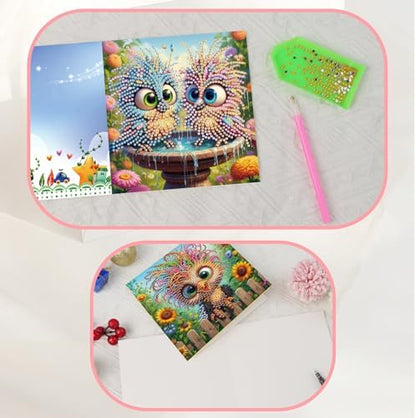 JISHSHAY 8 PCS Diamond Art Greeting Cards Bird Diamond Painting Birthday Cards Animal Gem Art Gem Painting Mosaic Kits for Adults for Thanksgiving Anniversary Valentine Graduation All-Occasion - Image 6