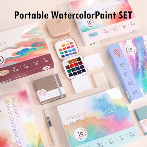 Mini Watercolor Paint Set, Compact Travel Art Kit with 16 Colors - Image 2