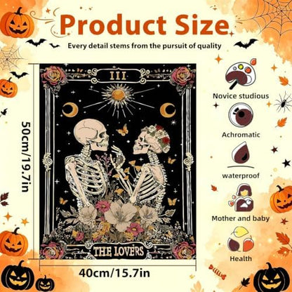 Halloween Paint by Numbers Kit for Adults Skull Paint by Numbers for Adult - Image 3