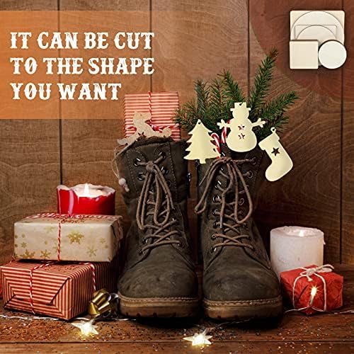 Nuanchu 32 Pcs Unfinished Wood Circles Squares 3 Sizes Christmas - Image 2