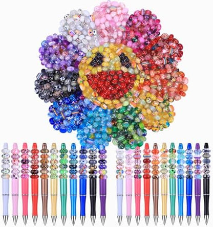Aipridy Large Hole European Beads, Craft Supplies Kit，Assorted Mixed Color Lampwork Spacer Beads for DIY Bracelet Jewelry Making (100, Mixed) - Image 2