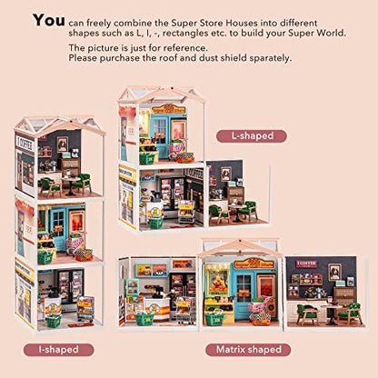 Rolife LED Building Blocks for Adults,1:24 Toy Building Sets,Model Building Kits for Kids Ages 8-12-15,DIY Miniature Dollhouse Kits for Adults,Hobbies for Women Men (3.Fascinating Book Store) - Image 5