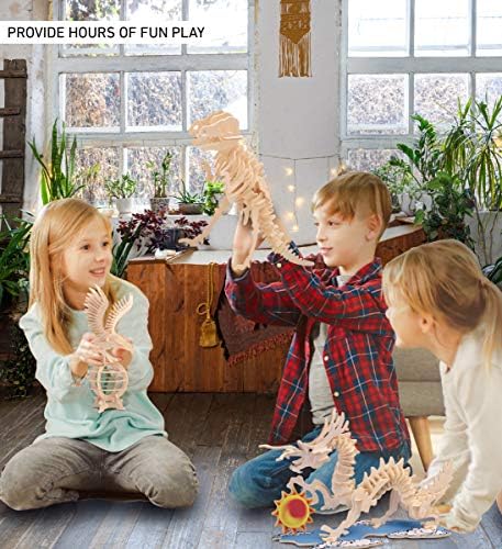 Puzzled 3D Puzzle Eagle Wood Craft Construction Model Kit, Fun, Unique & Educational DIY Wooden Toy Assemble Model Unfinished Crafting Hobby Puzzle to Build & Paint for Decoration 61 Pieces Pack - Image 4