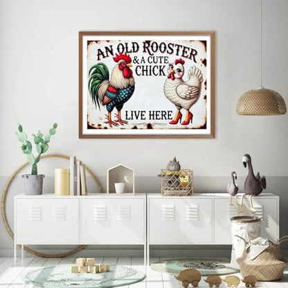 MjhRcll Chicken Stamped Cross Stitch Kits,Chicken Embroidery Starter Kit for Adult Beginners,Animals Cross Stitch Kits for Adults 12×16 Inch - Image 3