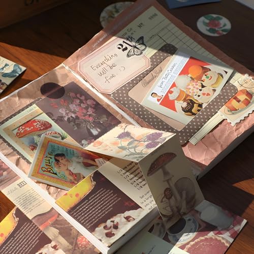 JOYCHOIC Vintage Junk Journal Supplies Kit, Brown Scrapbook Supplies, Scrapbooking and Journaling Materials, Large Collection for Women, Stationery DIY Arts Craft, Adults - Image 2