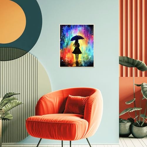 obterie Rain Paint by Numbers Kit for Adults Beginner Girl Oil Painting Kit Adult Paint by Number Kits on Canvas DIY Painting for Beginners Art by Numbers for Gifts Home Wall Decor 16x20 Inch - Image 3