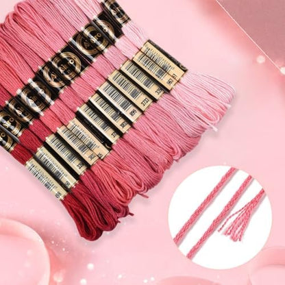 12 Skeins 105 Yards Gradient Red Embroidery Floss Cross Stitch Threads Polyester Knit String Friendship Bracelet Yarn for Sewing Making Jewellery Making Holiday Decorations DIY Projects - Image 4
