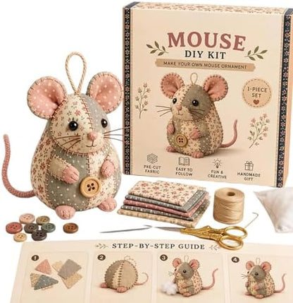Sewing Project Kits with Buttons Mouse Ornament - Image 6