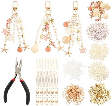 LUXBRILENT 776Pcs Ocean Keychain Making Kit, Seashell Bag Charm DIY Set by Unknown