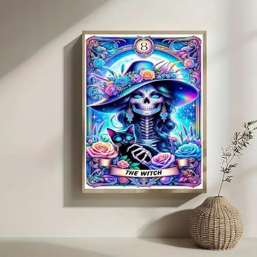 Lophomie Diamond Art Kits for Adults, 5D Skull Witch Diamond Painting Kits - Image 3