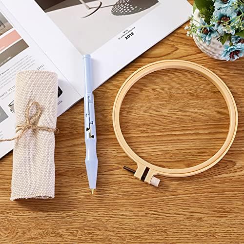 Allazone Embroidery Kit - 17 Pcs with 3 Plastic Hoops, 3 Punch Needles, 12 Colors, Big Eye Needles & Threaders - Image 7