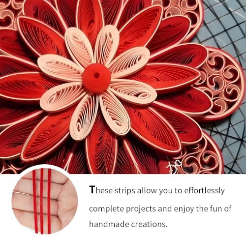 Acoeitl Quilling Paper Strips 240 Strips Red Paper Quilling Set Width 3mm Length 54cm Quilling Supplies DIY Quilling Paper Quilling Art Strip for Crafts (2 Pack) - Image 5