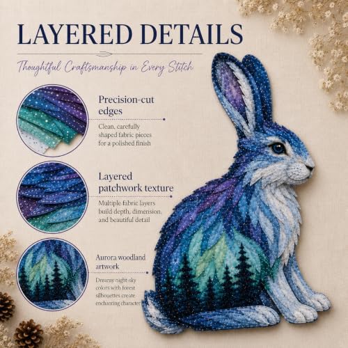 Northern Lights Animal Embroidery Kit DIY Fabric Patchwork Craft Set (R+O) - Image 2