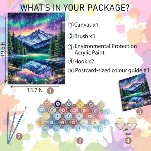 Arttoplus Starry Night Paint by Numbers Kit for Adults Beginner 16x20 inch - Image 2
