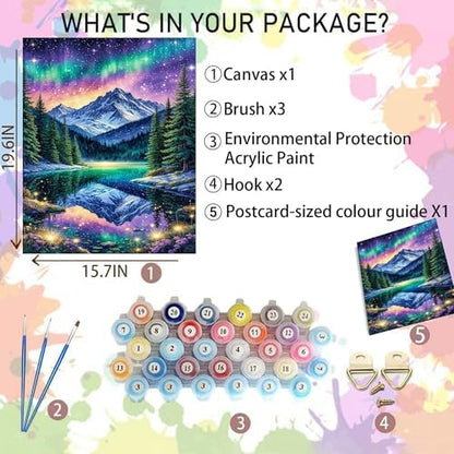 Arttoplus Starry Night Paint by Numbers Kit for Adults Beginner 16x20 inch - Image 2