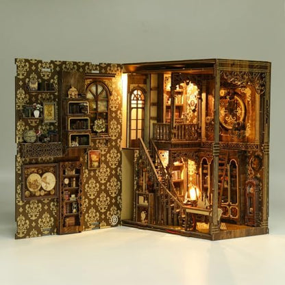 DIY Miniature House Kit, Mini House Building Kit, DIY Book Nook Kit, Tiny Model House for Adults to Build, Beginner 3D Wooden Book Nook, for Family Friends (Book Museum) - Image 3