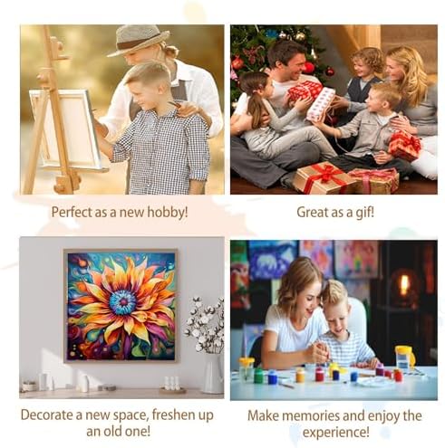 Artunion Framed Paint by Numbers Kit for Adults Beginners & Kids Ages 8-12,Blossom Flower Paint by Number with Frame, Floral Paint by Numbers Kit on Canvas 10 * 10 Inch Without Easel - Image 7