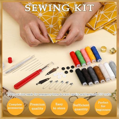 SHWAKK Sewing Kit for Adults, Stainless Steel Needles for Hand Sewing - Image 6