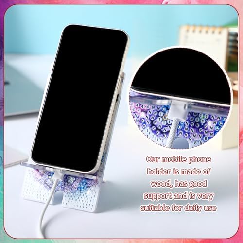 Saillong 4 Pcs Summer Flora Diamond Painting Phone Stand Full Drill Art - Image 3