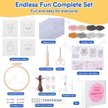 Punch Needle Kit Adult Beginner, 4 Cute Animal Hanging Ornaments All Tools - Image 6