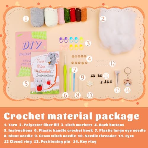 Crochet Kit for Beginners Adults Crochet Animals Kit with Video Tutorials - Image 5