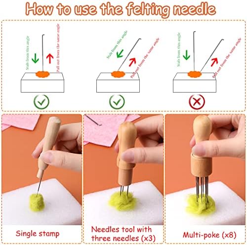 Mayboos 132 Pcs Felting Needles Wool Felting Supplies, 3 Sizes - Image 3