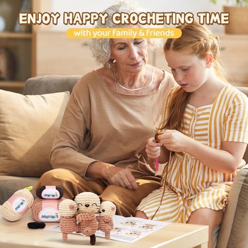 Mewaii Crochet Kit for Beginners, 3 Pack Sea Otter Craft Set - Image 5