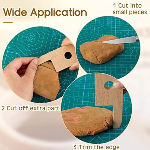 Amylove 3 Pcs Clay Bevel Cutter Fettling Knife Pottery Trim Kit, Natural - Image 4