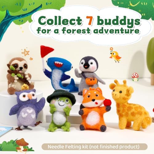 OEHPICC Needle Felting Starter Kit, 7 Cute Buddy Wool Felting Kit - Image 5