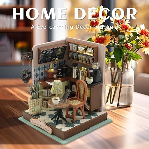 Kisoy DIY Miniature House Kit, Tiny House Building Kit with Furniture and LED Light for Adults and Teens, DIY Mini House Craft Kit, Decorations/Gifts for Family and Friends (Meet Cafe) - Image 6