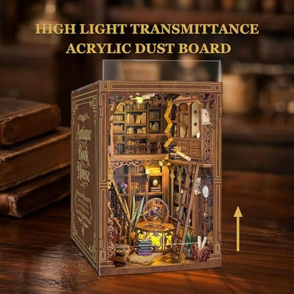 Book Nook Kit DIY Miniature House 3D Wooden Puzzle - Myriad Books House - Image 4