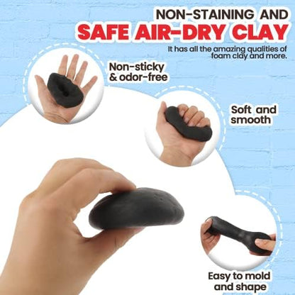 3.3 lbs Moldable Cosplay Foam Clay (Black) - Air-Dry High Density Clay for Intricate Designs - Dries Evenly Within 24-48 Hours - Sandable and Paintable Clay Foam - Image 3