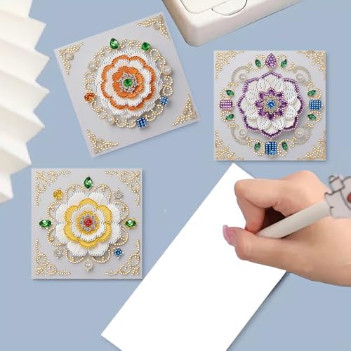 MaiYiYi 6 Packs DIY Mandala Diamond Art Greeting Cards Kit - Image 3