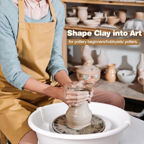 Pottery Wheel Machine with 10-Inch Turntable, 20 lbs Capacity, 0-320 RPM Adjustable Foot Pedal Speed, Complete Clay Sculpting Tools Kit for Adults - Perfect for Home Ceramic Art and Craft Projects - Image 2