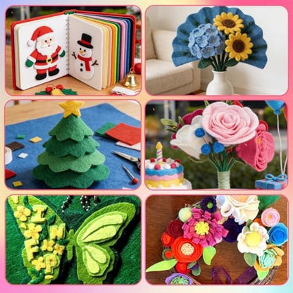 40 Pcs Felt Fabric Sheets 6 x 6 Inches Assorted Colors Felt Sheets for Crafts 1mm Thick Craft Felt Fabric Non Woven Fabric Squares Stiff Felt Sheets for Crafts DIY Patchwork Sewing Projects Supplies - Image 7