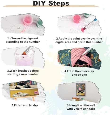 EOBROMD Framed Paint by Numbers Kits for Adults with Wooden Easel, Funny Cat DIY Paint by Numbers Kits for Beginner, Painting on Stretched Canvas, Oil Crafts Home Decor Gift 10x14 Inch - Image 5