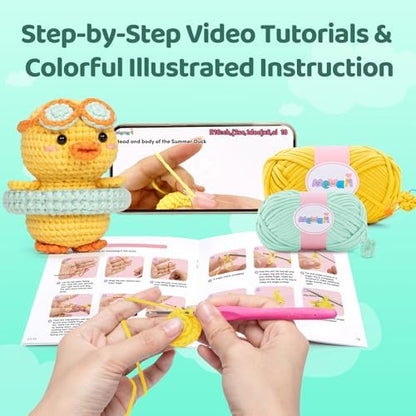 Mewaii Summer Duck Crochet Kit for Beginners, 40% Extra Yarn - Image 3