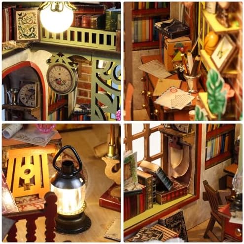 Dollhouse Kit, DIY Miniature House Kit w/LED Music Box, Bookhouse - Image 4