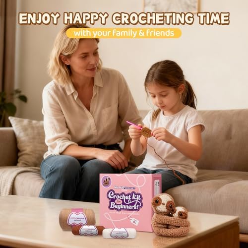 Mewaii Crochet Kit for Beginners, 2 Pack Sloth Craft Set - Image 6