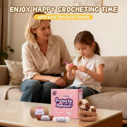 Mewaii Crochet Kit for Beginners, 2 Pack Sloth Craft Set - Image 6