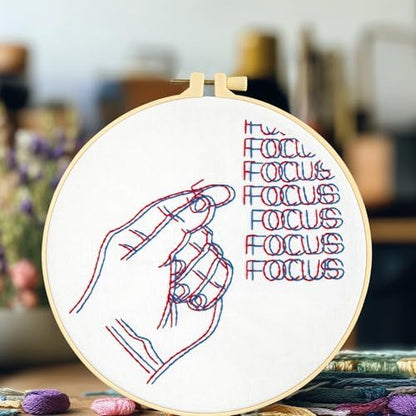 Crafmanoe Easy Hand Embroidery Kits for Beginners Adults, Focus Embroidery Starter Kits, Counted Cross Stitch Kits for Beginners Craft Kits for Adults Women, Embroidery Hoops, Thread & Video Tutorial - Image 3