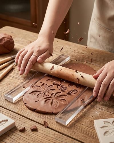 Clay Tools Set for Polymer & Air Dry Clay, Rolling Pin with Thickness Rings - Image 4
