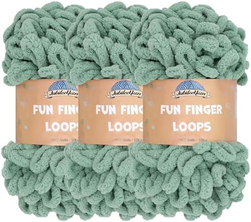 JubileeYarn Fun Finger Loops Yarn - Hunter - 3 Skeins by BambooMN