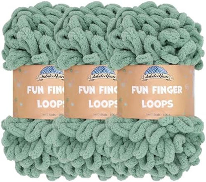 JubileeYarn Fun Finger Loops Yarn - Hunter - 3 Skeins by BambooMN