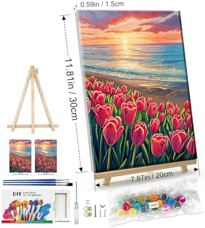 ATDMS Paint by Numbers Kit for Adults with Frame, 8 x 12 Inch - Image 5