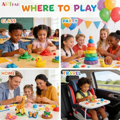 ARTPAR Air Dry Clay 102 Colors,Modeling Magic Clay for Kids Bulk Craft Kit - Image 6
