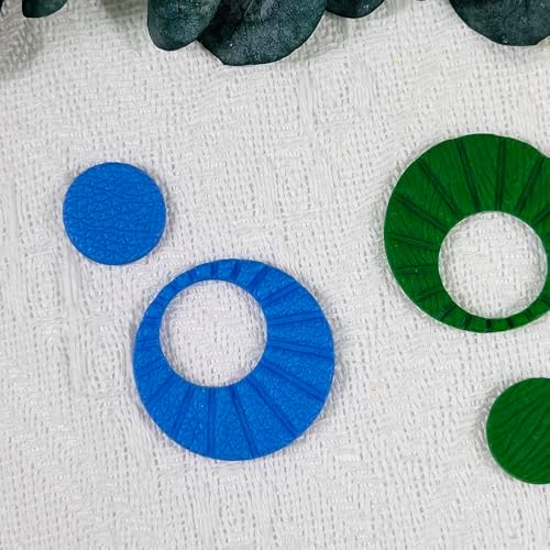 Xaekicr Sunburst Ring Polymer Clay Cutters – Textured Circle Clay Cutters and Tools for Polymer Clay Jewelry Making and DIY Earrings - Image 3