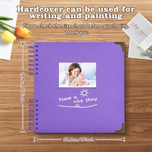 Scrapbook Album 10x10 Inch - Hardcover Kraft Paper Photo Album with 40 Pages, Memory Book for Wedding, Anniversary, Family, Christmas, Baby Shower, Ideal for Preserving Precious Moments - Image 2